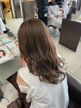 セミロング 似合わせまつパ× オリーブカラー/ゆりのヘアスタイル