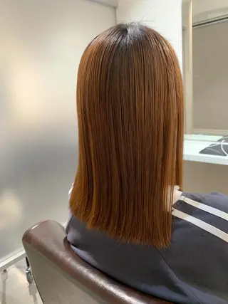 ミディアム パーマ ブリーチでもできる 縮毛矯正相原慎🌈のヘアスタイル