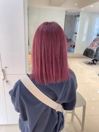 セミロング カラー ヘアアレンジ 艶カラー✨縮毛矯正✨ 翁長孝輔のヘアスタイル