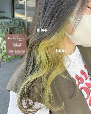 セミロング カラー ハイトーンカラー♡ yuのヘアスタイル