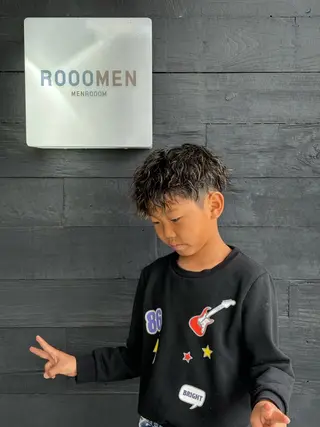 ショート パーマ メンズ キッズ YUUTO 【メンズ限定】のヘアスタイル