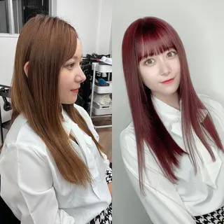 ミディアム カラー 渋谷レイヤーカット❌ 縮毛矯正専門/武田涼のヘアスタイル