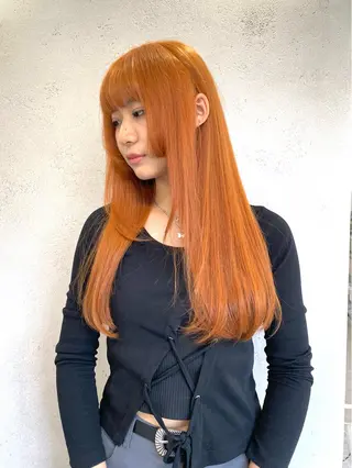 ロング カラー 脱!黒髪 ダブルカラー【上野】のヘアスタイル