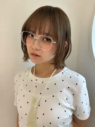 セミロング 🌿ボブ/美髪矯正/ 透明感カラー/ルキのヘアスタイル