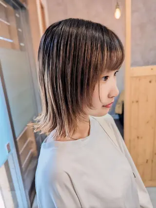 ミディアム 宮下 敦のヘアスタイル