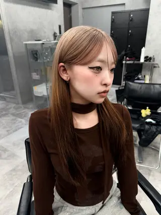 ロング ハイトーン/渋谷 韓国風/Narukaのヘアスタイル