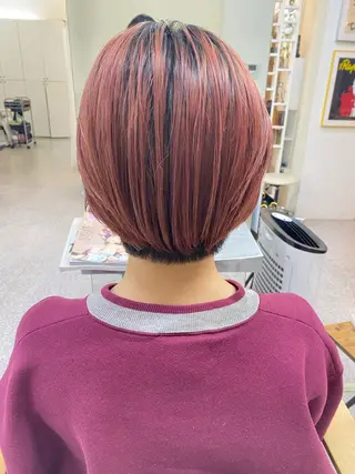 ショート カラー レイヤーウルフ エクステ磯部のヘアスタイル