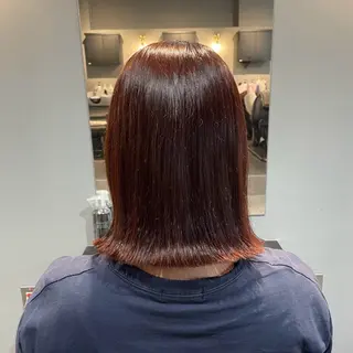 ミディアム カラー Mimi🎀ブリーチ なし透明感 Ｗカラーのヘアスタイル