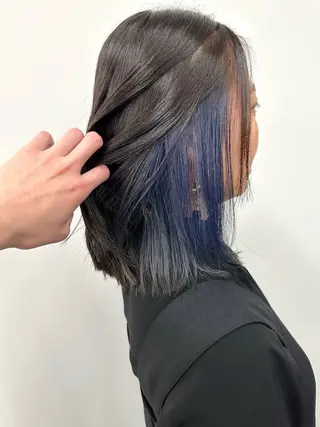 セミロング カラー ボブ/ゆるふわ ボブパーマ/とういのヘアスタイル