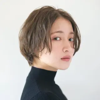 ショート カラー パーマ 堀口 英一のヘアスタイル