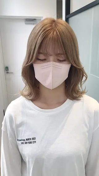 ミディアム カラー 髪質改善/顔まわり 石原のヘアスタイル