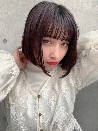 ミディアム カラー ヘアアレンジ 🪞official THREE 横浜🎀のヘアスタイル