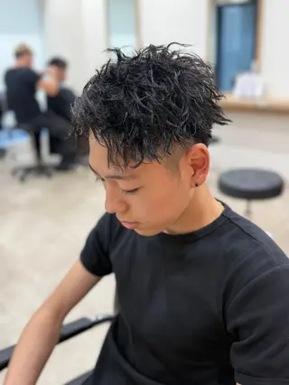 ショート パーマ メンズ 🌊波巻き特化/ 毛流れ/翔平🌊のヘアスタイル