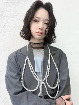 ミディアム mai ボブ /メンズカットのヘアスタイル