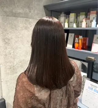 セミロング カラー 透明感カラー/縮毛/ chino🍀のヘアスタイル