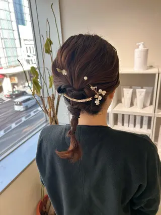 ミディアム ヘアアレンジ 🩰ニシムラヒカリ 半個室salon♡*のヘアスタイル
