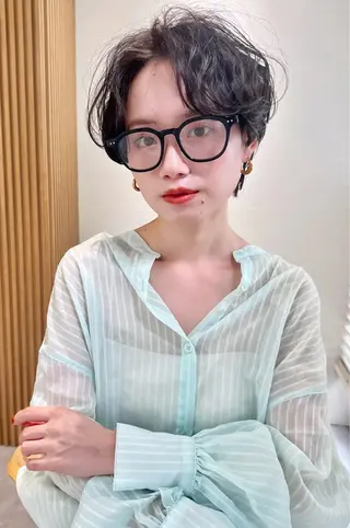 ショート パーマ 【似合わせ・レイヤー ・パーマ】海気のヘアスタイル