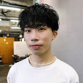 パーマ メンズ 藤川迅 曲がる縮毛矯正のヘアスタイル