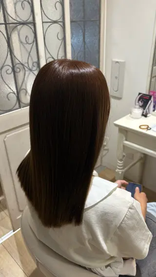 セミロング 似合わせ 顔周りYUUGAのヘアスタイル