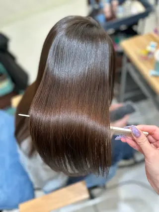 ロング カラー 髪質改善🩵縮毛矯正 代々木/木下のヘアスタイル