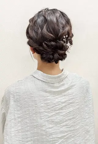 ミディアム ヘアアレンジ YUMEYAKATA 五条店のヘアスタイル