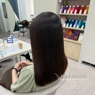 セミロング カラー 美髪矯正/ベージュ カラー🧸綾里のヘアスタイル