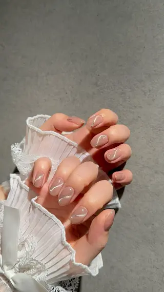 ネイル I-nailロング /ワンホン/キラキラのネイルデザイン