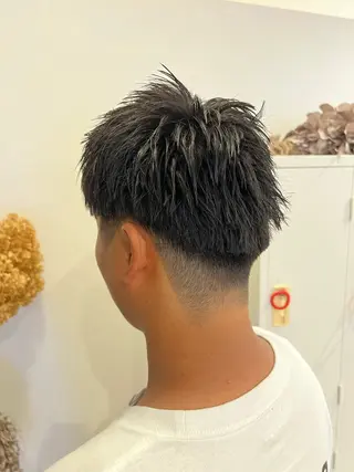 ショート 朝岡慧/メンズカット メンズパーマ【本陣】のヘアスタイル