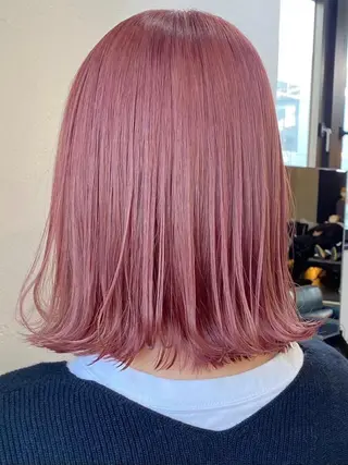 ミディアム カラー ヘアアレンジ ブリーチダブルカラー 元町三宮/三ノ宮のヘアスタイル