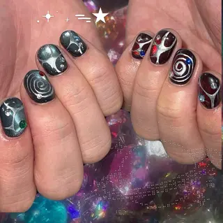 ネイル 𝙃𝙖𝙧𝙪⋆ ˚꩜。個性派のネイルデザイン
