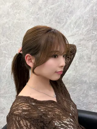 セミロング 髪質改善× ブリーチなしyutoのヘアスタイル