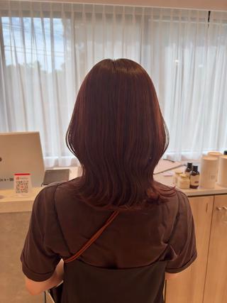 ミディアム 暖色ボブ🌻merc 大西かこのヘアスタイル