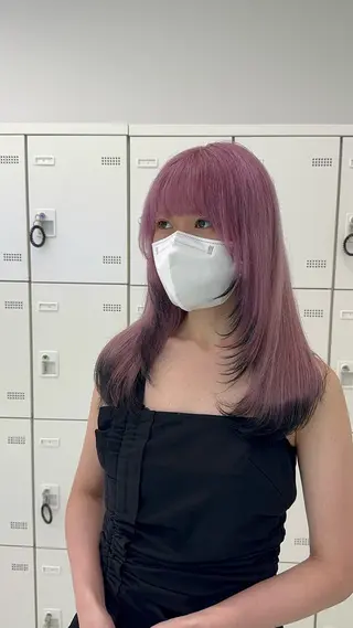 ロング カラー ヘアアレンジ ウルフカット×ハイ トーン職人🤍ゆうひのヘアスタイル