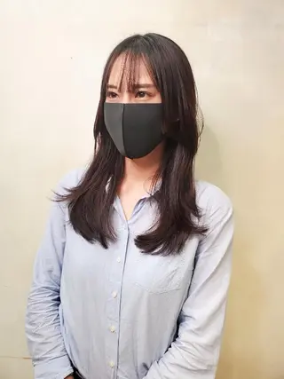 セミロング 韓国レイヤー　 suzuのヘアスタイル