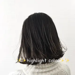 ミディアム カラー ハイライトカラー＆ ダブルカラー　田口のヘアスタイル