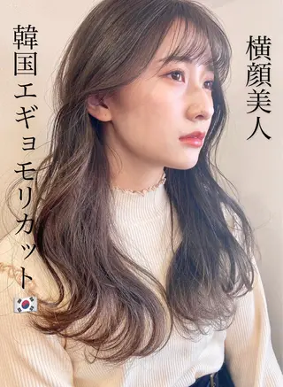 セミロング レイヤー/顔周り 田山 穂波のヘアスタイル