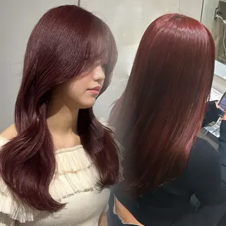 セミロング カラー ブリーチなし透明感 カラー🤍ྀིきららのヘアスタイル
