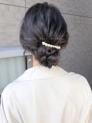 セミロング ヘアアレンジ カラーパティシエ facce🌼ikoのヘアスタイル