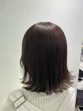 ミディアム カラー パーマ ヘアアレンジ ネイル マツエク・マツパ 韓国風ベージュ🤎 赤みなし🌿横浜🤎のヘアスタイル