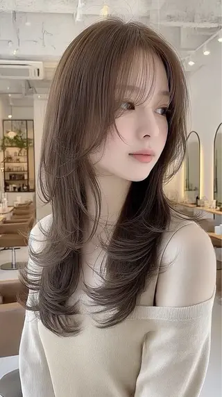 ロング 絶対綺麗な暖色カラー 🎯あります✨増渕✨のヘアスタイル