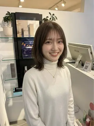 ミディアム カットモデル募集中 💇🏻　福田彩南のヘアスタイル