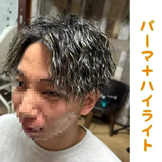ミディアム カラー パーマ メンズ メンズ特化型/永井 友貴のヘアスタイル