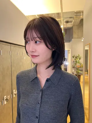 ミディアム ボブ/パーマ 村中　仁人のヘアスタイル