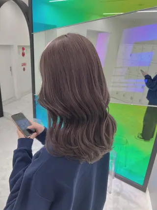 セミロング カラー ヘアアレンジ ダブルカラー｜ なおき｜池袋美容師のヘアスタイル