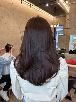 ロング カラー まとまるレイヤー カット/透明感カラーのヘアスタイル