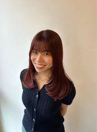 セミロング カラー 大坪 未空のヘアスタイル