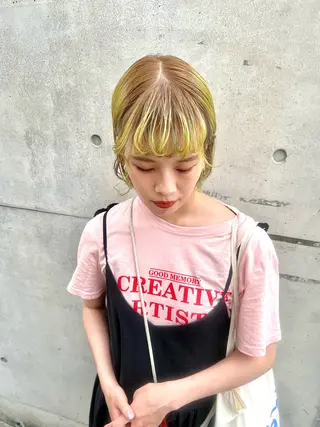 ミディアム カラー 宮川 日菜子のヘアスタイル