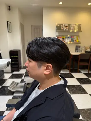 ミディアム ヘアアレンジ メンズ 三ノ輪理容師 長峯丈士のヘアスタイル