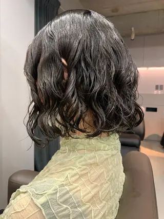 ミディアム パーマ ボブパーマコテ巻き風 パーマNo1深江秀平のヘアスタイル