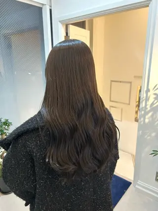 ロング カラー お顔周り/オリーブ/ Wカラー/mei大名のヘアスタイル